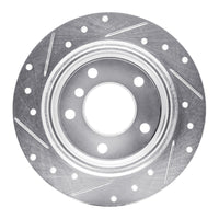 R1 Concepts R1 95-99 BMW 318TI Rear Right Drilled & Slotted Silver Brake Rotor