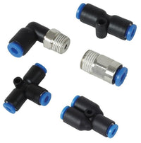 Vibrant Male Elbow Pneumatic Vacuum Fitting (1/8in NPT Thread) - for use with 5/32in (4mm) OD tubing