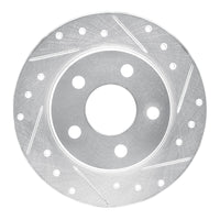 R1 Concepts R1 93-05 Ford Taurus SHO Rear Right Drilled & Slotted Silver Brake Rotor