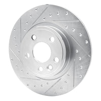 R1 Concepts R1 15-20 Jaguar E-Pace Rear Left Drilled & Slotted Silver Brake Rotor