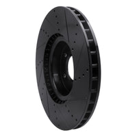 R1 Concepts R1 2010-2017 Land Rover Range Rover Front Left Drilled & Slotted Black Brake Rotor