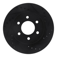 R1 Concepts R1 91-96 Dodge Dakota 4WD Front Right Drilled & Slotted Black Brake Rotor