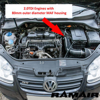 Ramair Audi Seat Skoda VW 1.9 2.0 TDI Performance Intake Kit (Inc. 8P A3, 5P Toledo, 1Z Octavia & MK5 Golf GTD)