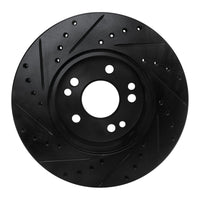 R1 Concepts R1 90-95 Mercedes-Benz 300CE Front Right Drilled & Slotted Black Brake Rotor