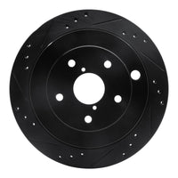 R1 Concepts R1 06-14 Subaru Tribeca Rear Left Drilled & Slotted Black Brake Rotor