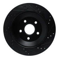 R1 Concepts R1 04-07 Ford Freestar Rear Left Drilled & Slotted Black Brake Rotor