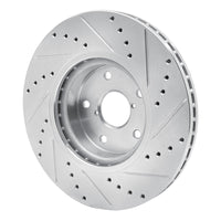 R1 Concepts R1 06-21 Subaru Legacy Front Left Drilled & Slotted Silver Brake Rotor