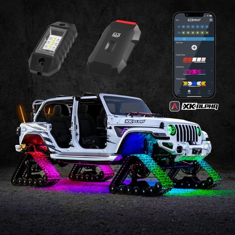 XKGLOW XK Glow RGBW Addressable LED Rock Light Kits Advanced XKalpha App Controlled