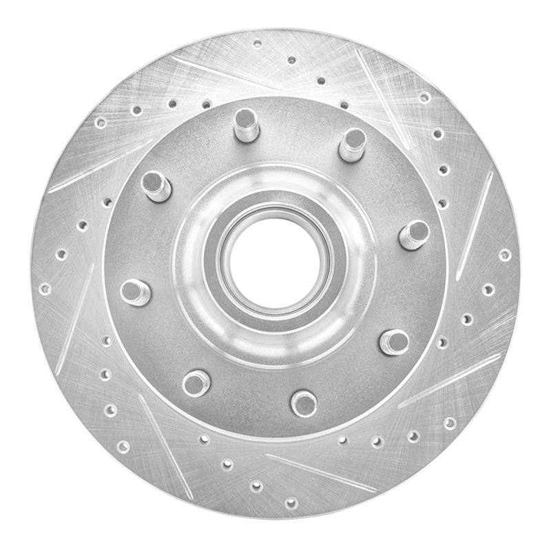 R1 Concepts R1 80-85 Ford E-350 Econoline Club Wagon Front Right Drilled & Slotted Silver Brake Rotor