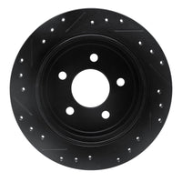 R1 Concepts R1 95-02 Ford Explorer Rear Right Drilled & Slotted Black Brake Rotor