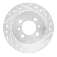 R1 Concepts R1 91-94 Nissan NX Rear Right Drilled & Slotted Silver Brake Rotor