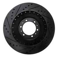 R1 Concepts R1 98-04 Mitsubishi Montero Front Right Drilled & Slotted Black Brake Rotor