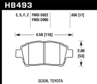 Hawk Performance Hawk 04-07 xA/xB / 2000 MR2 Spyder D990 HPS Street Front Brake Pads