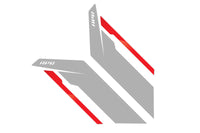 APR Sideburn Stickers - Silver APR/Red Stripe (Pair)