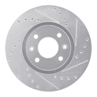 R1 Concepts R1 88-89 Eagle Medallion Front Right Drilled & Slotted Silver Brake Rotor