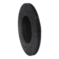 R1 Concepts R1 88-06 Nissan NX Front Right Drilled & Slotted Black Brake Rotor