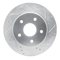 R1 Concepts R1 08-12 Jeep J8 Front Right Drilled & Slotted Silver Brake Rotor