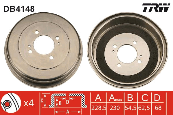 TRW MOTO DB4148 Brake Drum