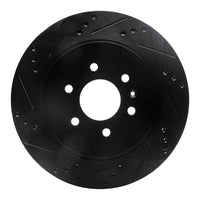 R1 Concepts R1 04-09 Cadillac SRX Rear Left Drilled & Slotted Black Brake Rotor
