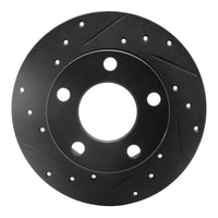 R1 Concepts R1 92-05 Audi A6 Quattro Rear Left Drilled & Slotted Black Brake Rotor