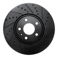 R1 Concepts R1 2011-2017 Audi A4 (USA/Canada) Front Right Drilled & Slotted Black Brake Rotor