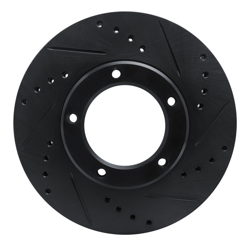 R1 Concepts R1 84-95 Toyota Pickup Front Right Drilled & Slotted Black Brake Rotor
