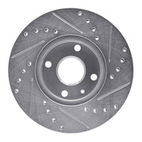R1 Concepts R1 1990-2003 Ford Escort Front Left Drilled & Slotted Silver Brake Rotor