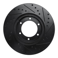 R1 Concepts R1 91-98 Toyota 4Runner Front Left Drilled & Slotted Black Brake Rotor