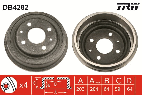 TRW MOTO DB4282 Brake Drum