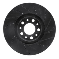 R1 Concepts R1 2013-2023 Chrysler 200 Front Left Drilled & Slotted Black Brake Rotor
