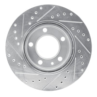 R1 Concepts R1 82-89 BMW 535I Front Right Drilled & Slotted Silver Brake Rotor