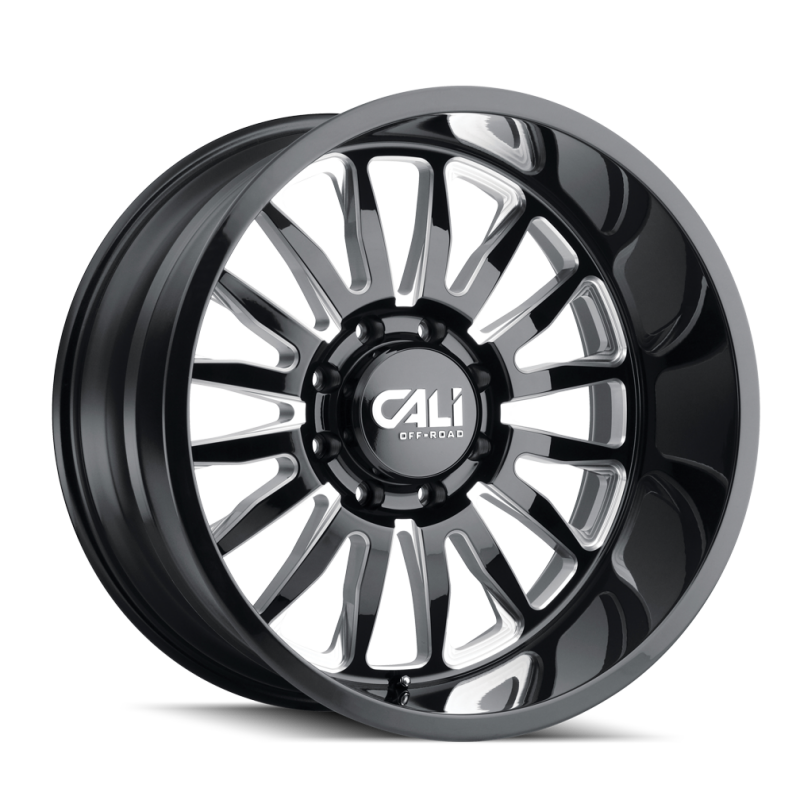 Cali Off-Road 9110 Summit 20x10 / 8x180 BP / -25mm Offset / 124.1mm Hub Gloss Black Milled Wheel