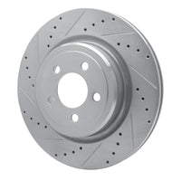 R1 Concepts R1 06-23 Dodge Magnum Rear Left Drilled & Slotted Silver Brake Rotor