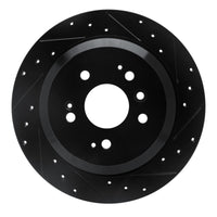 R1 Concepts R1 16-25 Honda Ridgeline Rear Right Drilled & Slotted Black Brake Rotor