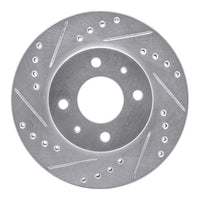 R1 Concepts R1 95-00 Nissan Lucino (Mexico) Front Left Drilled & Slotted Silver Brake Rotor