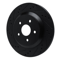 R1 Concepts R1 04-07 Ford Freestar Rear Left Drilled & Slotted Black Brake Rotor