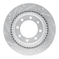 R1 Concepts R1 08-25 Ford E-350 Super Duty Rear Right Drilled & Slotted Silver Brake Rotor
