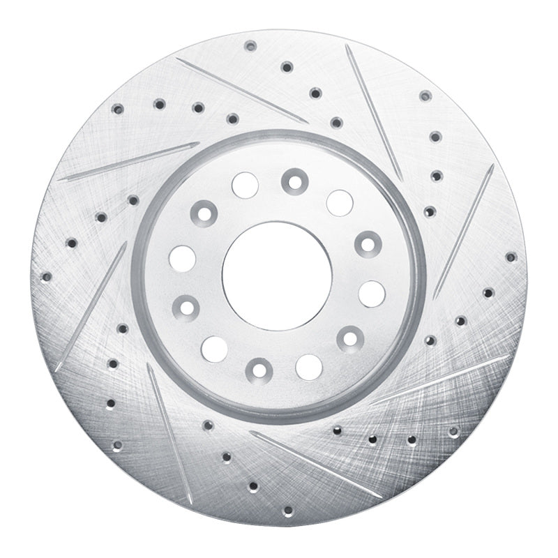 R1 Concepts R1 17-25 Buick Enclave Front Right Drilled & Slotted Silver Brake Rotor