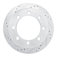 R1 Concepts R1 20-25 Chevrolet Silverado 3500 HD Rear Left Drilled & Slotted Silver Brake Rotor