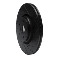 R1 Concepts R1 14-18 Ford Focus ST Front Right Drilled & Slotted Black Brake Rotor