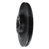 R1 Concepts R1 01-03 Audi S8 Front Left Drilled & Slotted Black Brake Rotor