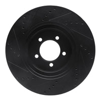 R1 Concepts R1 03-05 Lincoln AVIATOR Front Right Drilled & Slotted Black Brake Rotor