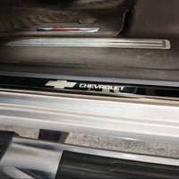 Putco 14-18 Chevy Silv LD - Regular Cab w/ CHEVROLET Etching (4pcs) Black Platinum Door Sills