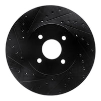 R1 Concepts R1 02-04 Ford Focus Front Left Drilled & Slotted Black Brake Rotor
