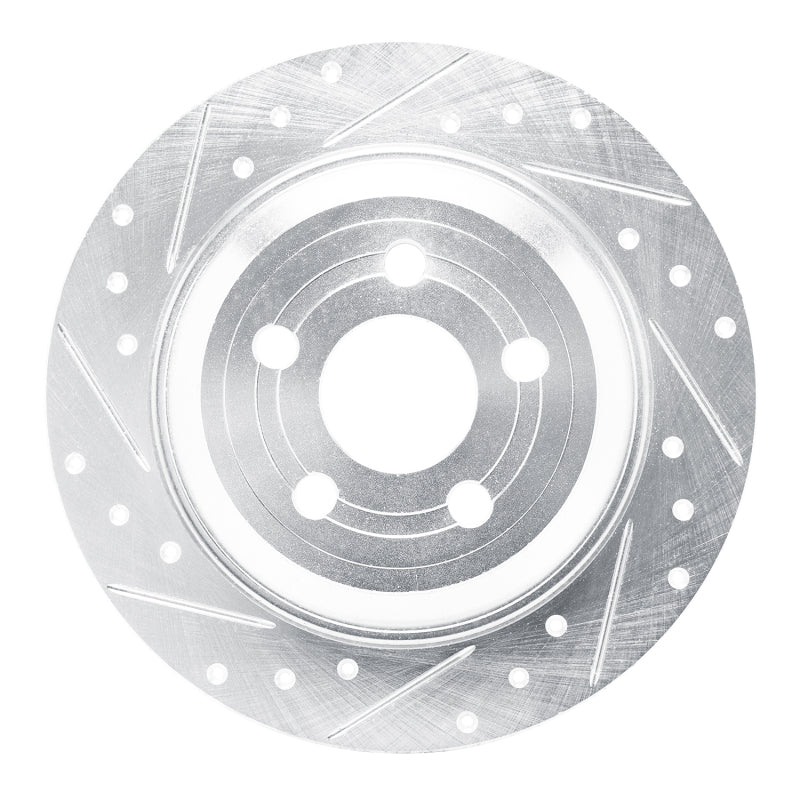 R1 Concepts R1 22-25 Ford Maverick Rear Left Drilled & Slotted Silver Brake Rotor