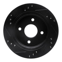 R1 Concepts R1 95-04 Ford Contour Rear Right Drilled & Slotted Black Brake Rotor