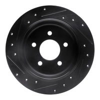R1 Concepts R1 96-02 Ford Crown Victoria Rear Right Drilled & Slotted Black Brake Rotor