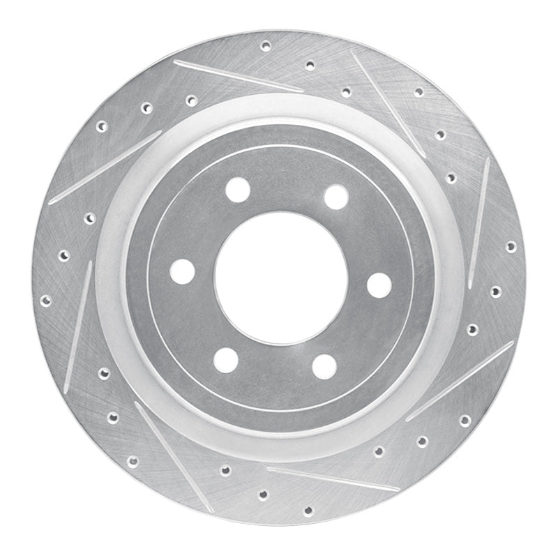 R1 Concepts R1 21-25 Ford F-150 Lightning Rear Right Drilled & Slotted Silver Brake Rotor