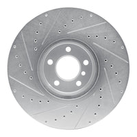 R1 Concepts R1 08-19 BMW X5 Front Right Drilled & Slotted Silver Brake Rotor