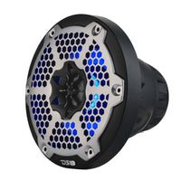 DS18 Hybrid Marine Speaker w/ Driver And RGB LEDs 6.5in 2-Way 250 Watts RMS 4 ohm Black w/ Covers